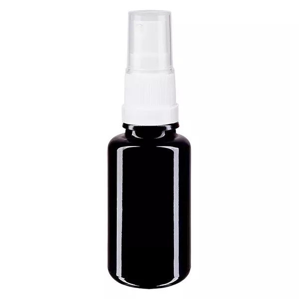 Frasco de farmácia violeta 20ml com acessório spray branco