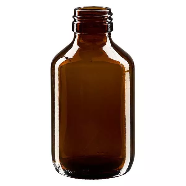 Frasco de medicamento de 150ml castanho, sem tampa PP28 ApoGlas Frasco de medicamento de 150ml castanho, sem tampa PP28 ApoGlas
