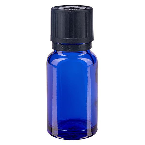Frasco de farmácia azul 10ml tampa conta-gotas anel de vazamento 1mm preto fecho de segurança para crianças símbolo de aviso cego fecho inviolável
