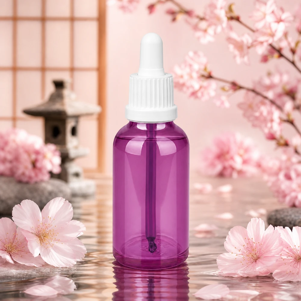 Frasco de pipeta de 30 ml com tampa de rosca de originalidade branca PurpleLine UT18/30 Frasco de pipeta de 30 ml em plástico de alta qualidade, de cor púrpura, para armazenamento seguro de soros