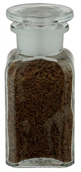 Frasco de especiarias: frasco de boticário quadrado com gargalo largo de 100 ml