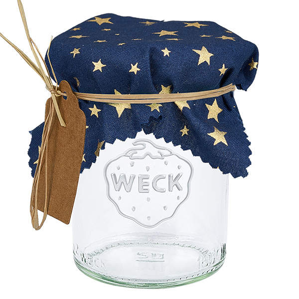 Pano de jóias em tecido azul "estrelas" quadrado de 12 cm