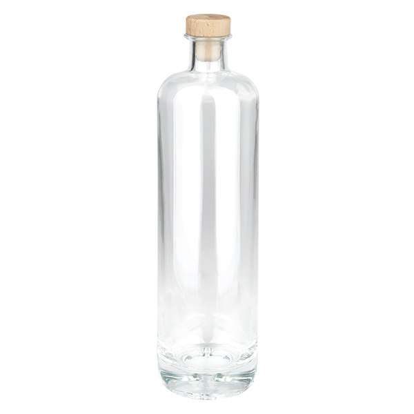 700ml Glasflasche "Eleganz" mit Holzgriffkorken UNiTWIST®