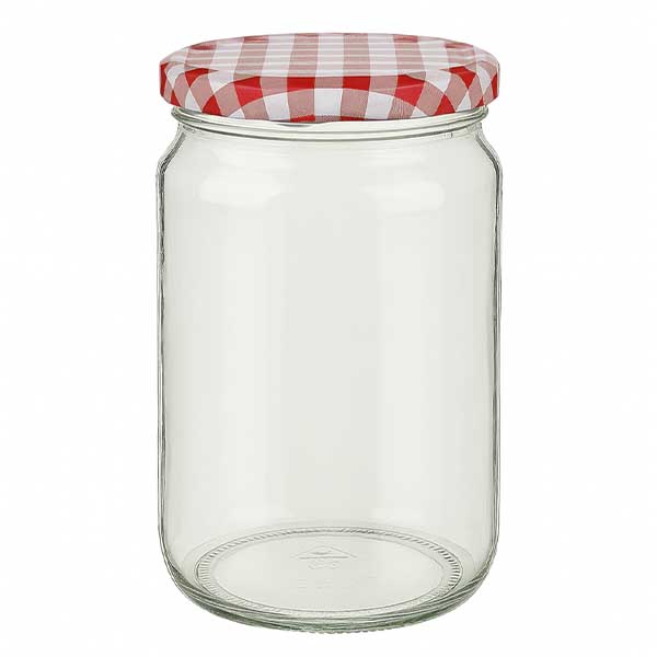 Frasco redondo de 795 ml com tampa BasicSeal vermelha/branca UNiTWIST