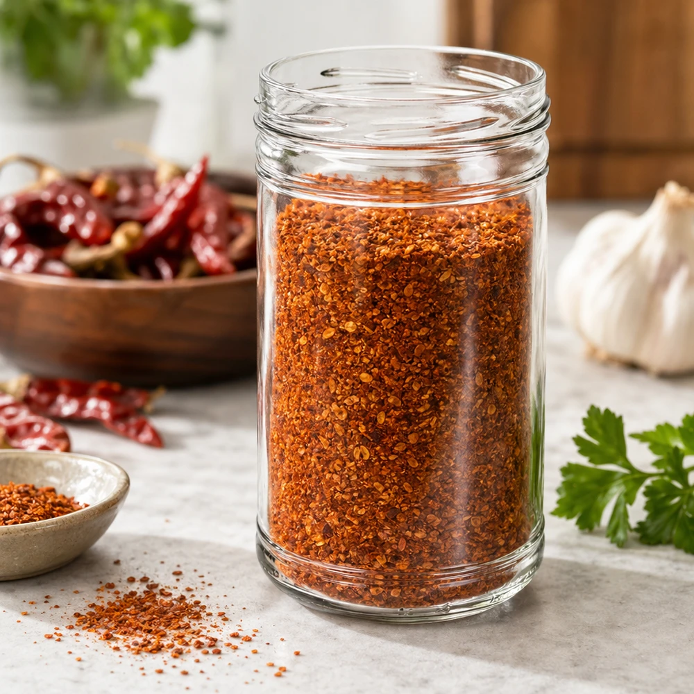 Copos UNiTWIST 1053ml TO100 cheios de especiarias vermelhas em pó para guardar especiarias na cozinha