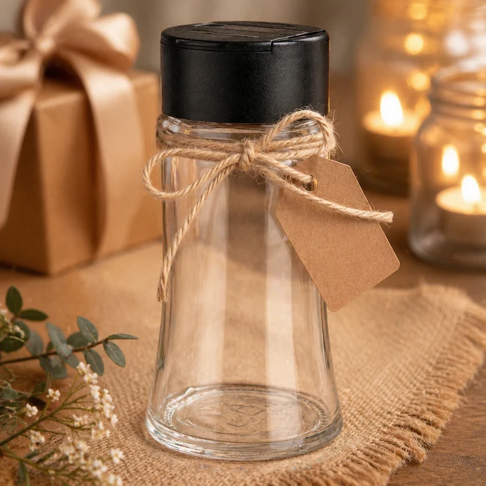 Frasco para sal/especiarias de 95 ml com espalhador duplo preto