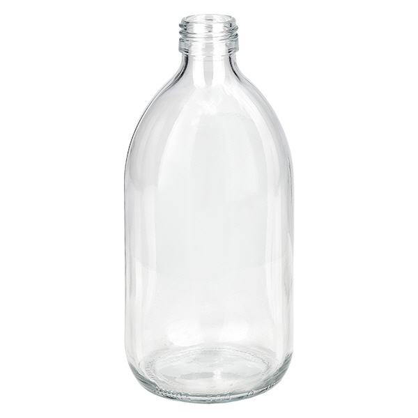 Frasco de medicamento de 500ml transparente, sem tampa PP28 ApoGlas Frasco de medicamento de 500ml transparente, sem tampa PP28 ApoGlas