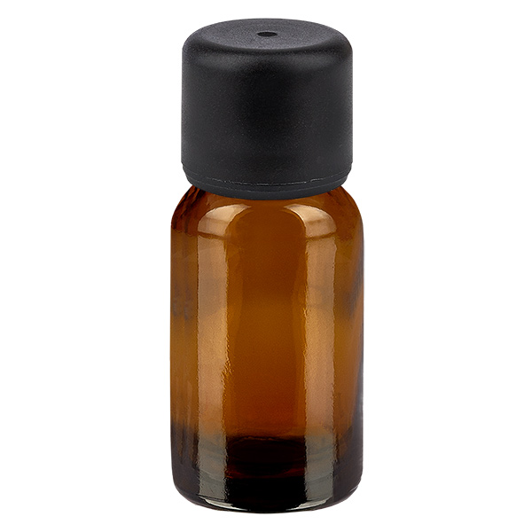 Frasco de 10ml com tampa de rosca de 6mm preta Standard BrownLine UT18/10