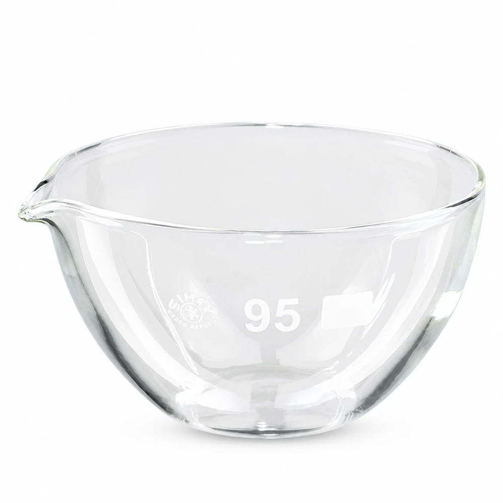 Prato de evaporação em borosilicato de 170 ml com bico prático para laboratório
