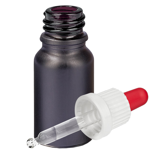 Frasco pipeta de 10ml branco/vermelho com fecho inviolável BlackLine UT18/10 Frasco pipeta de 10ml branco/vermelho com fecho inviolável BlackLine UT18/10