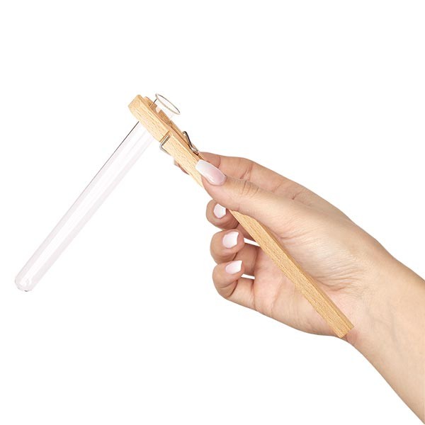 Suporte para tubo de ensaio em madeira