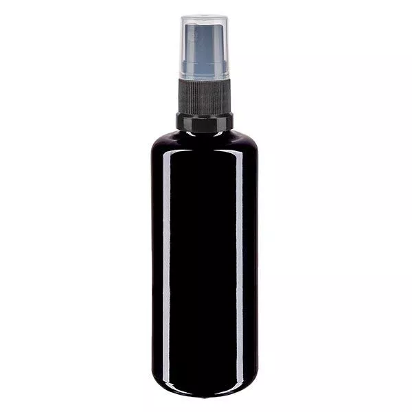 Frasco de farmácia violeta 100ml spray tampa preta