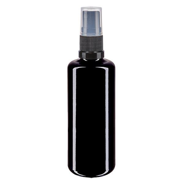 Frasco de farmácia violeta 100ml spray tampa preta Frasco de farmácia violeta 100ml spray tampa preta