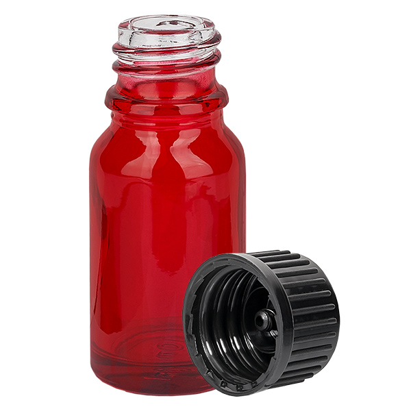 Frasco de 10 ml com tampa de rosca de 11 mm preta Standard RedLine UT18/10 Frasco de 10 ml com tampa de rosca de 11 mm preta Standard RedLine UT18/10