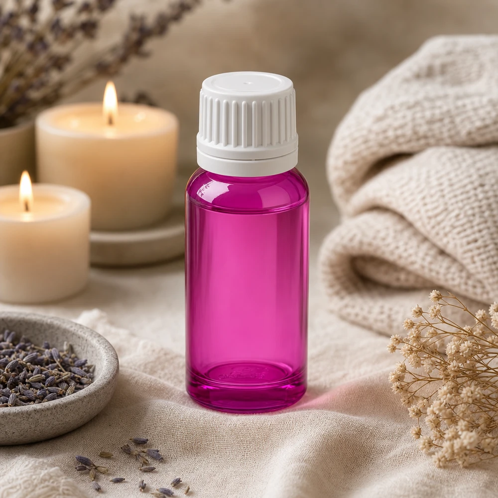 Frasco de 20ml com tampa de rosca de 11mm branca Originalidade tampa de rosca PurpleLine UT18/20 Frasco de vidro PurpleLine de 20 ml de alta qualidade com proteção UV e tampa de rosca branca para aromaterapia