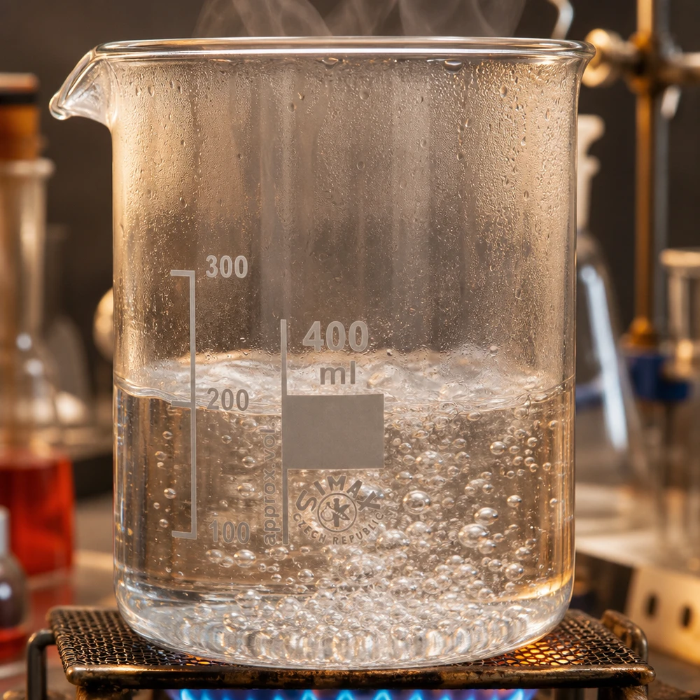 Copo de vidro de borosilicato de 400ml, forma baixa Copo de 400 ml resistente ao calor com bico de Bunsen para aquecer líquidos no laboratório