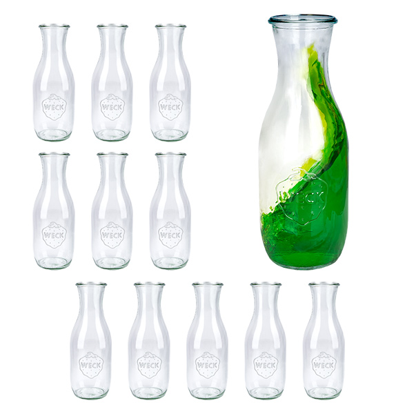 Conjunto de 12 frascos Weck garrafa de sumo de 1062 ml Conjunto de 12 frascos Weck garrafa de sumo de 1062 ml