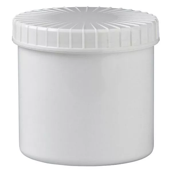 Frasco branco com tampa de rosca 375 ml com tampa ranhurada