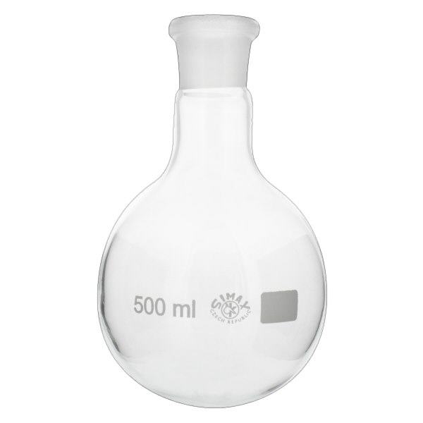 Balão de fundo redondo 500ml com junta esmerilada standard (29/32) Balão de fundo redondo 500ml com junta esmerilada standard (29/32)