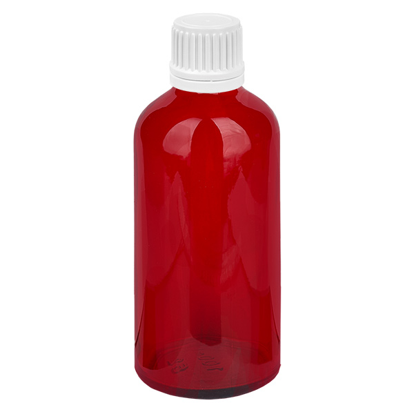 Frasco de 100ml com tampa de rosca de 11mm branca inviolável RedLine UT18/100