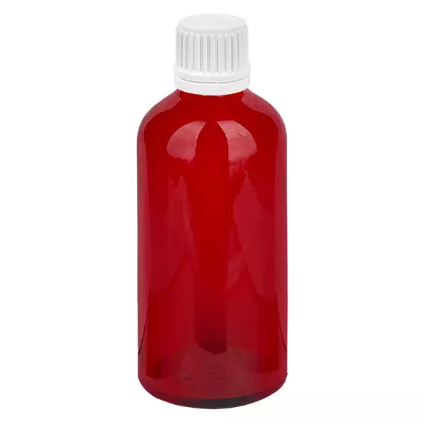 Frasco de 100ml com tampa de rosca de 11mm branca inviolável RedLine UT18/100 Frasco de 100ml com tampa de rosca de 11mm branca inviolável RedLine UT18/100