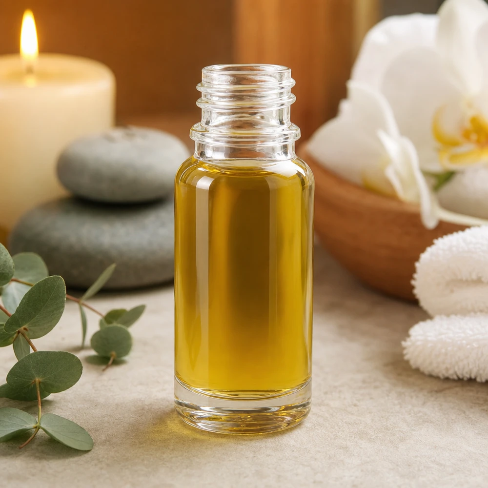 Frasco farmacêutico compacto de 10 ml em ApoGlas com design cristalino para aplicações de aromaterapia