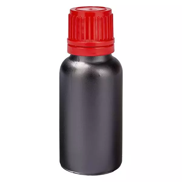 Frasco de 20ml 11mm tampa de rosca vermelha tampa inviolável BlackLine UT18/20 Frasco de 20ml 11mm tampa de rosca vermelha tampa inviolável BlackLine UT18/20