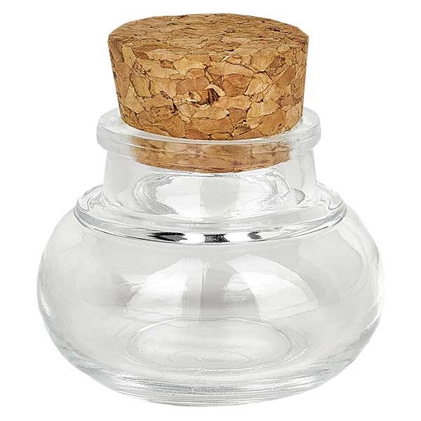 Belly 40ml transparente, abertura 27mm, incl. cortiça 27.5/31.5