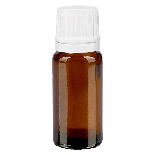 Frasco de farmácia castanho 10ml tampa conta-gotas 1.2mm tampa inviolável branca Frasco de farmácia castanho 10ml tampa conta-gotas 1.2mm tampa inviolável branca