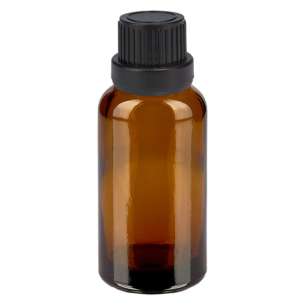 Frasco conta-gotas de 30 ml com fecho inviolável de 2 mm preto BrownLine UT18/30