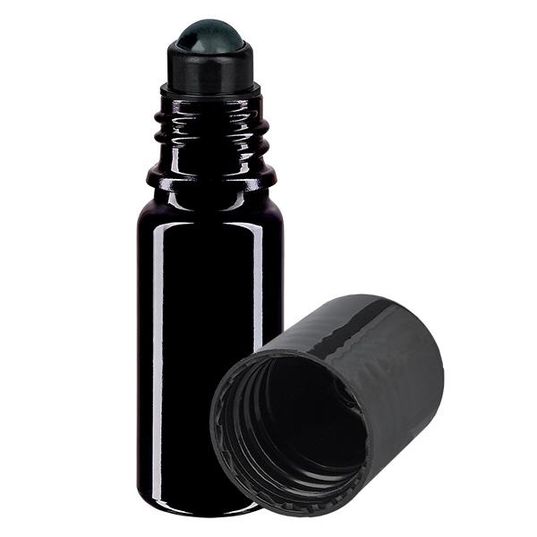 Frasco de farmácia violeta 10ml roll-on cap preto