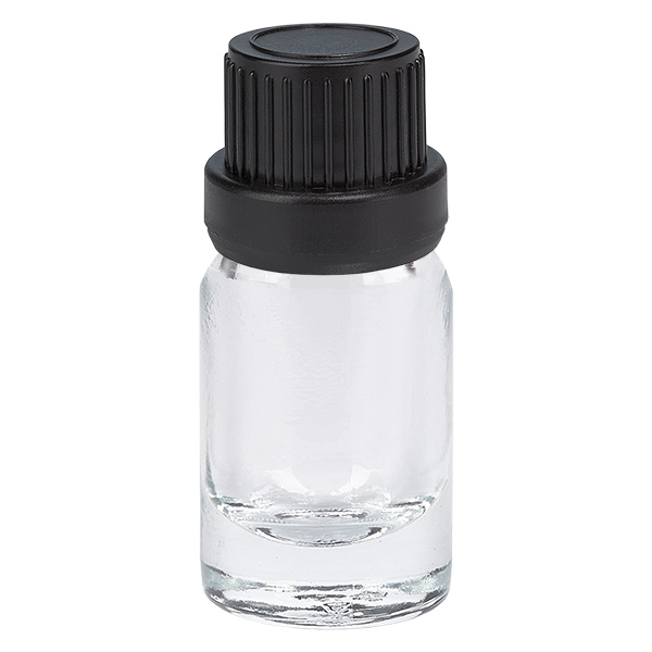 Frasco conta-gotas de 5ml 2mm preto com tampa inviolável ClearLine UT18/5