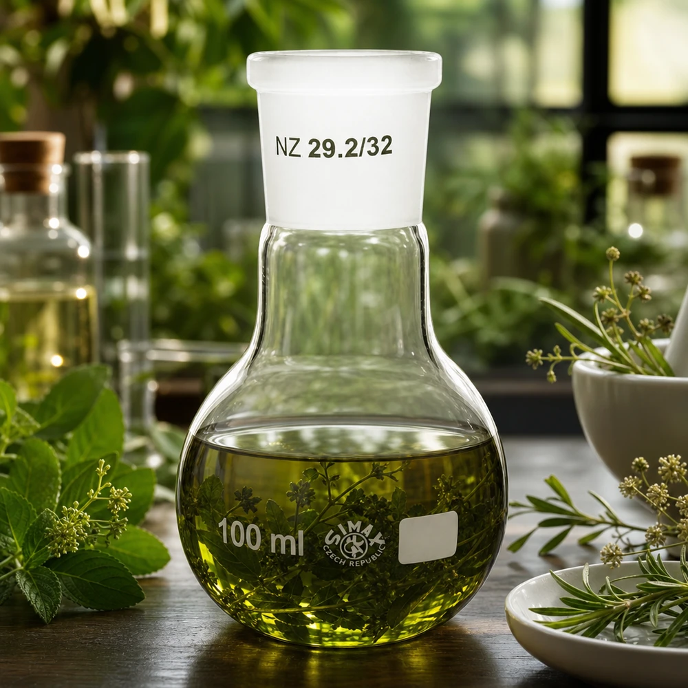 Balão vertical compacto de 100 ml com esmerilado standard 29/32 - ideal para pequenas quantidades de laboratório e séries de ensaios
