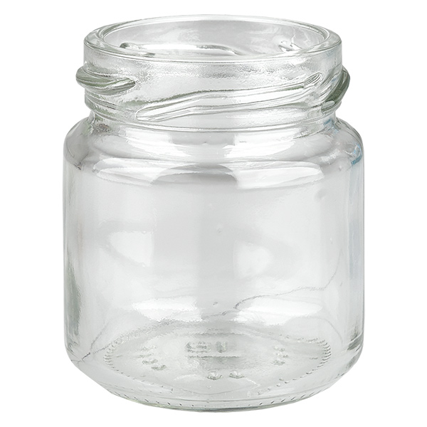 Frasco de vidro 53ml transparente, sem tampa, rosca TO43 Frasco de vidro 53ml transparente, sem tampa, rosca TO43