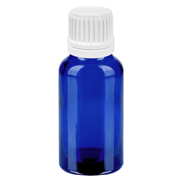 Frasco conta-gotas de 20ml 0,7mm branco com fecho inviolável BlueLine UT18/20