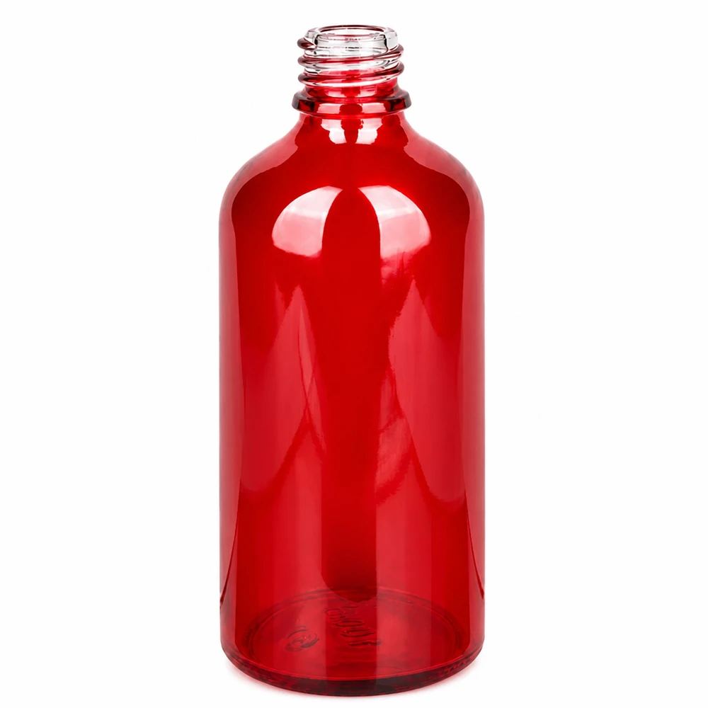Frasco de vidro vermelho de 100 ml para farmácia RedLine UT18/100 com rosca UNiTWIST