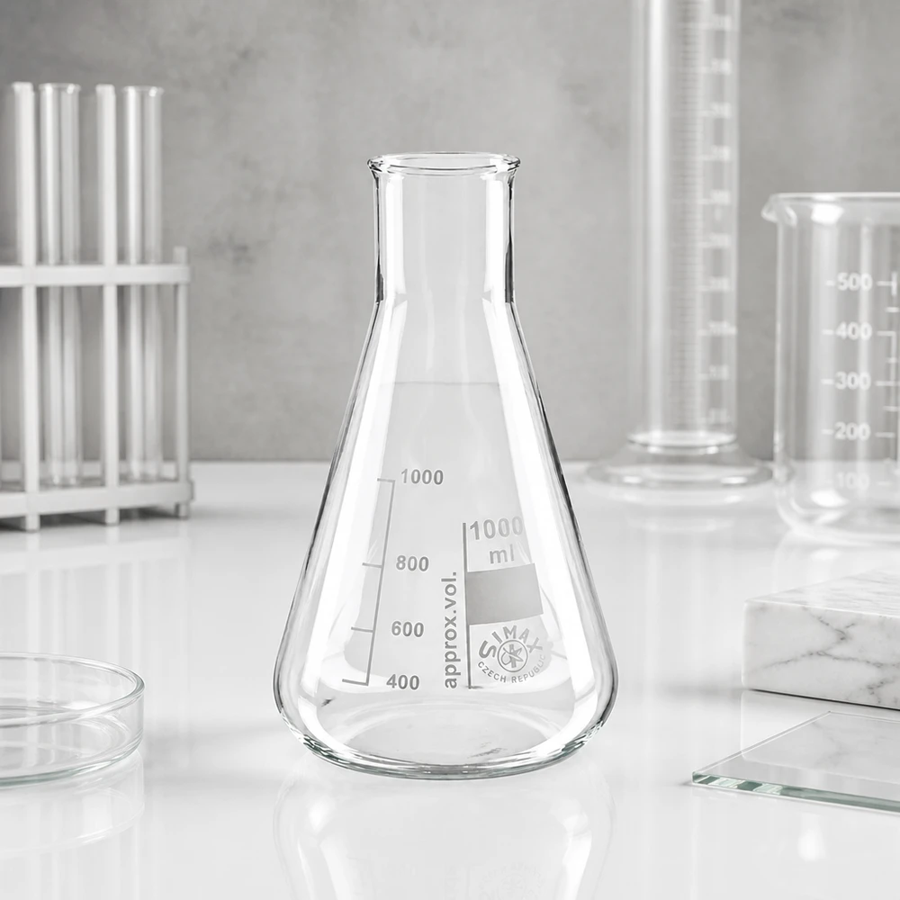 Frasco Erlenmeyer 300ml com gargalo largo Frasco Erlenmeyer 300ml com gargalo largo