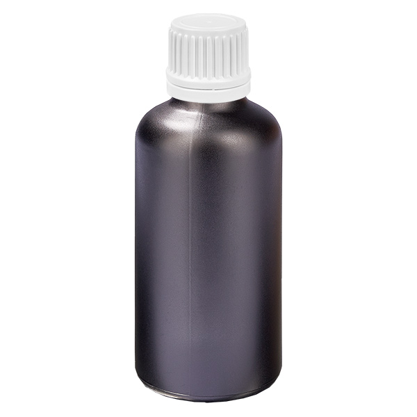 Frasco de 50ml 11mm tampa de rosca branca tampa inviolável BlackLine UT18/50