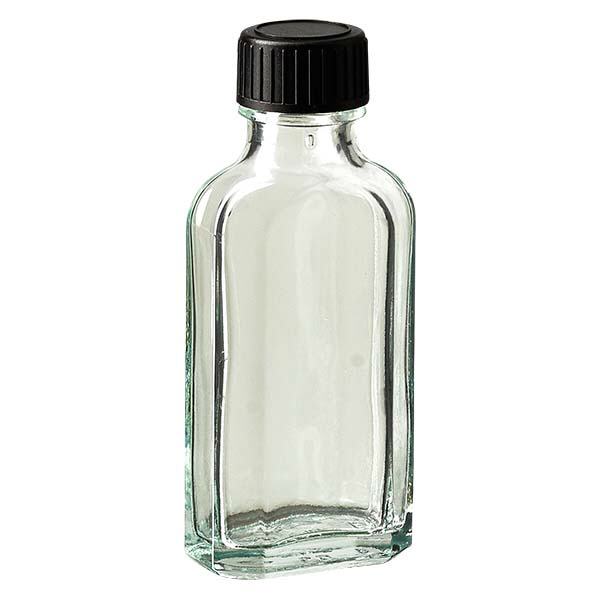 Tampa de rosca transparente Meplat de 50 ml com disco de vedação LKD Tampa de rosca transparente Meplat de 50 ml com disco de vedação LKD