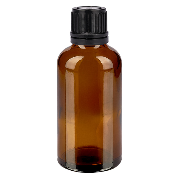 Frasco de 50ml 11mm tampa de rosca preta inviolável BrownLine UT18/50