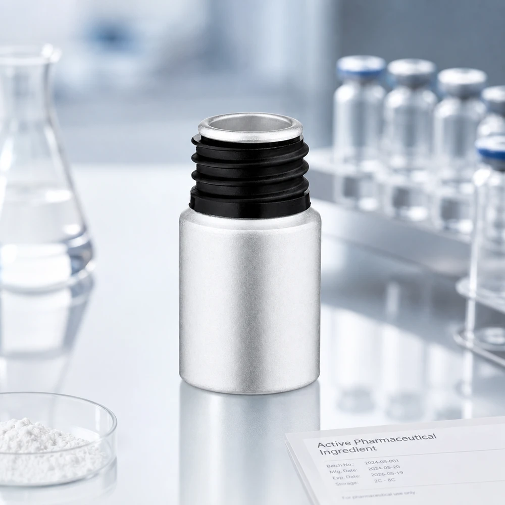 Frasco de alumínio decapado de 10ml Frasco de alumínio decapado de 10 ml com rosca preta para aplicações farmacêuticas