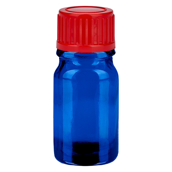 Frasco de 5 ml com tampa de rosca de 11 mm vermelha Standard BlueLine UT18/5