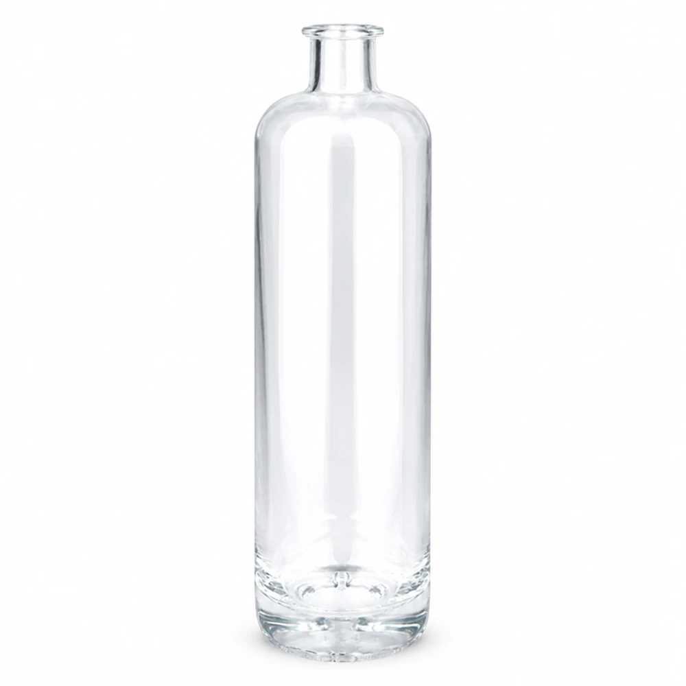 Garrafa de vidro de 700 ml Ella transparente sem tampa UNiTWIST em pé e vazia sobre fundo branco