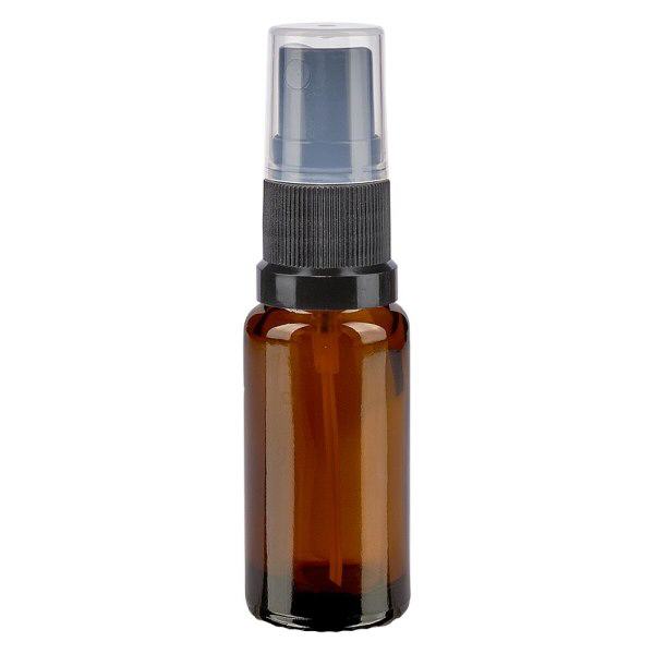 Frasco de farmácia castanho 10ml spray top preto