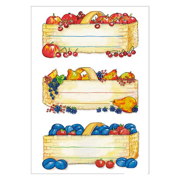 Etiquetas de cozinha "Cestos de fruta" (12 autocolantes) Etiquetas de cozinha "Cestos de fruta" (12 autocolantes)