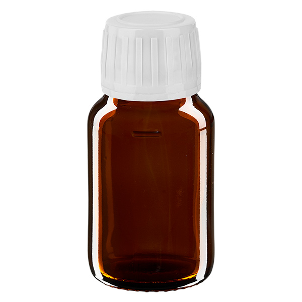 Frasco de medicamento Euro 30. PP28 castanho. com tampa de rosca branca. Frasco de medicamento Euro 30. PP28 castanho. com tampa de rosca branca.