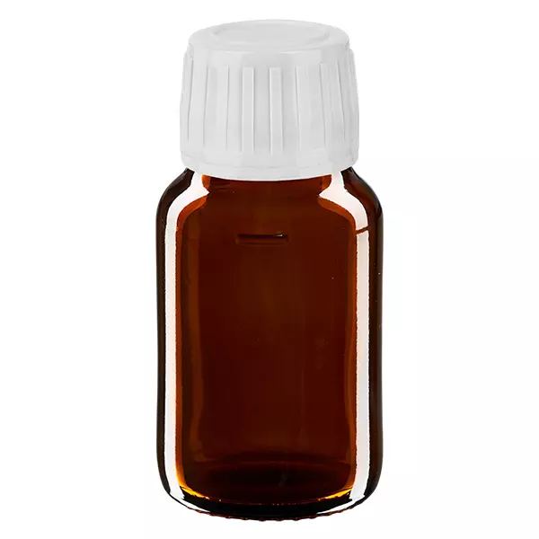 Frasco de medicamento Euro 30. PP28 castanho. com tampa de rosca branca. Frasco de medicamento Euro 30. PP28 castanho. com tampa de rosca branca.