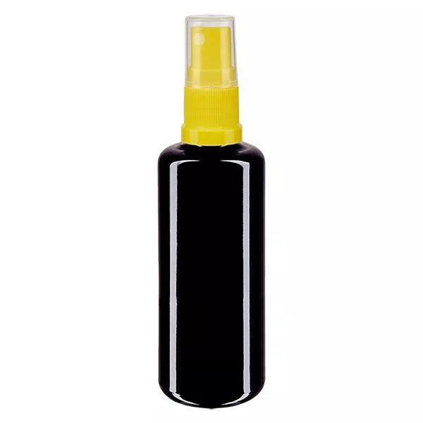 Frasco de farmácia violeta 100ml tampa spray amarela