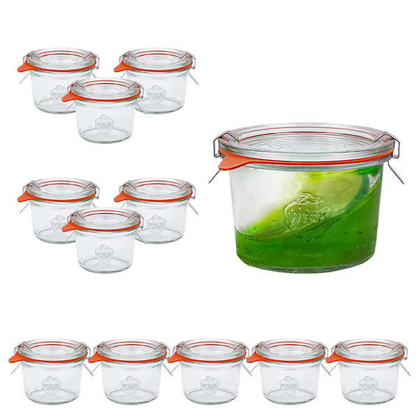 Conjunto de 12 frascos Weck copos de vidro de 80ml com 12 tampas de vidro, 12