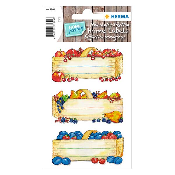 Etiquetas de cozinha "Cestos de fruta" (12 autocolantes)